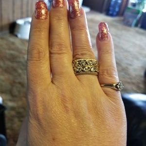 14 K Gold Man made Diamond Ring